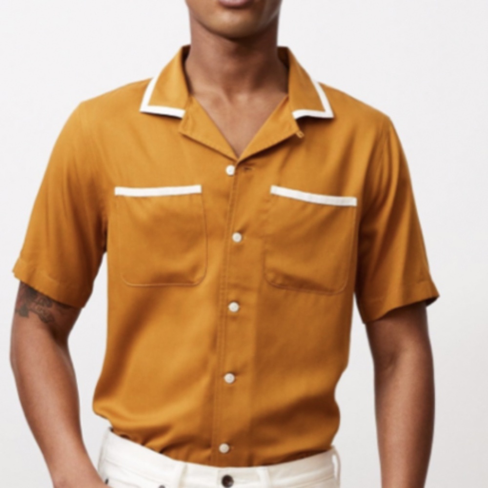 TODD SNYDER Mustard Brown Button Down Shirt Size XXL